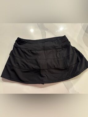 Black Lululemon Pace Rival Tennis Running Skirt